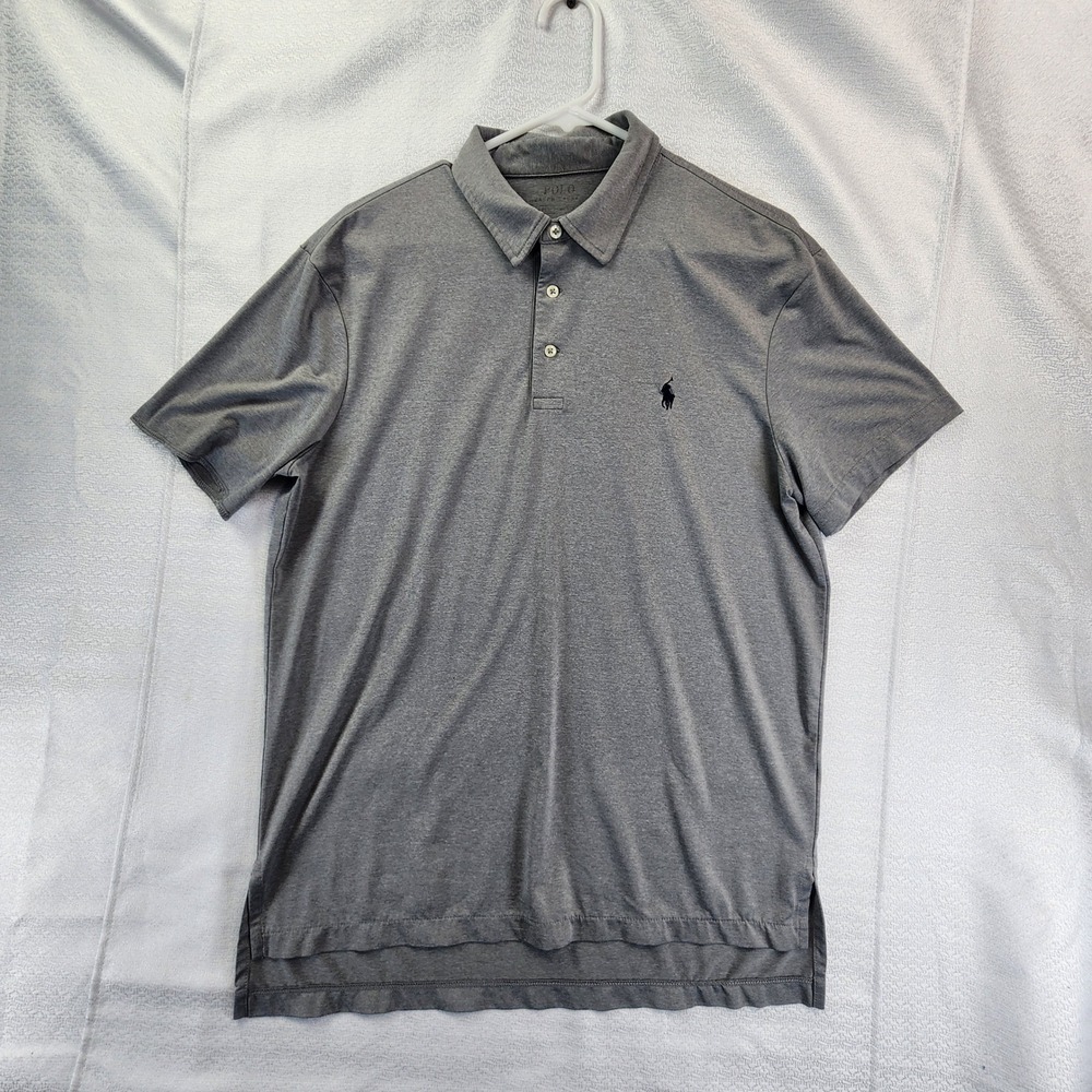 Polo Ralph Lauren Mens Large Grey Polo Shirt Short Sleeve Classic Preppy Casual